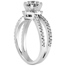 Load image into Gallery viewer, Split Shank Halo Engagement Ring Semi-mount Set
