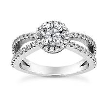 Load image into Gallery viewer, Split Shank Halo Engagement Ring Semi-mount Set

