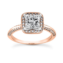 Load image into Gallery viewer, Square Halo Engagement Ring Semi-mount Set
