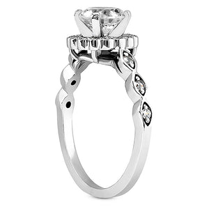 Twist Halo Engagement Ring Semi-mount Set