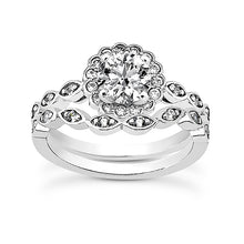 Load image into Gallery viewer, Twist Halo Engagement Ring Semi-mount Set
