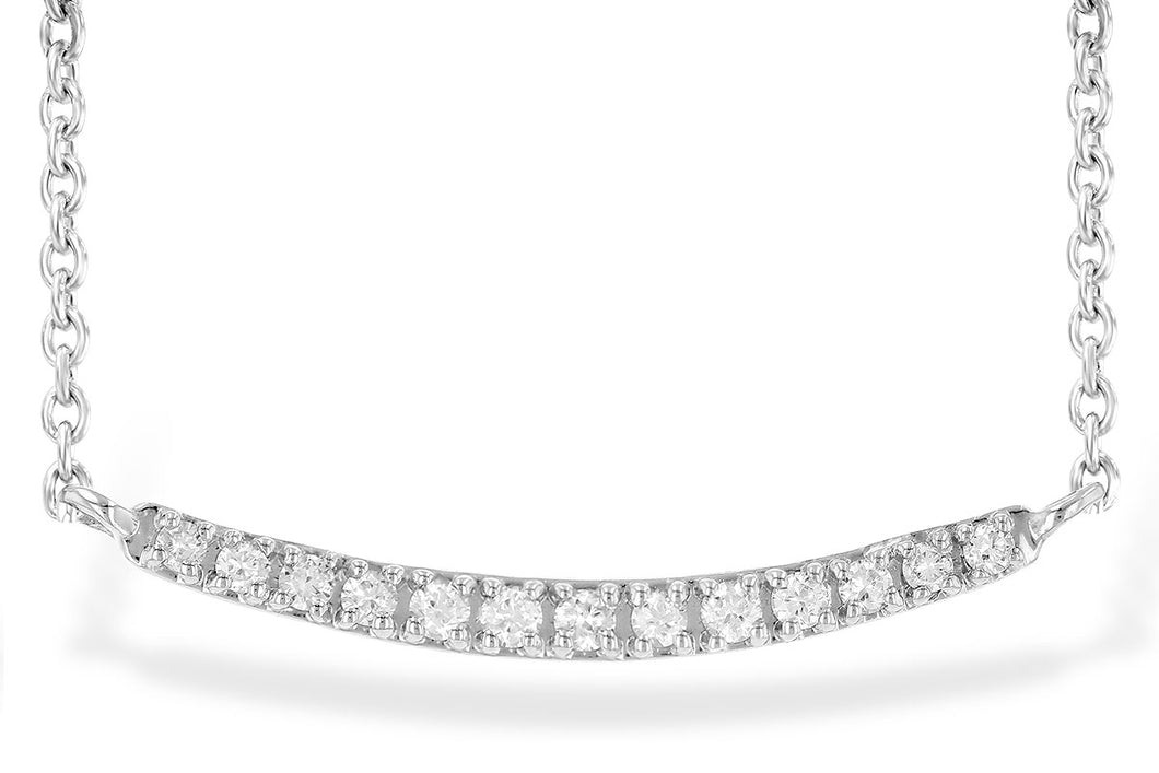 Petite Diamond Bar Necklace, White Gold