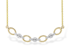 Ovals and Clusters Diamond Bar Necklace