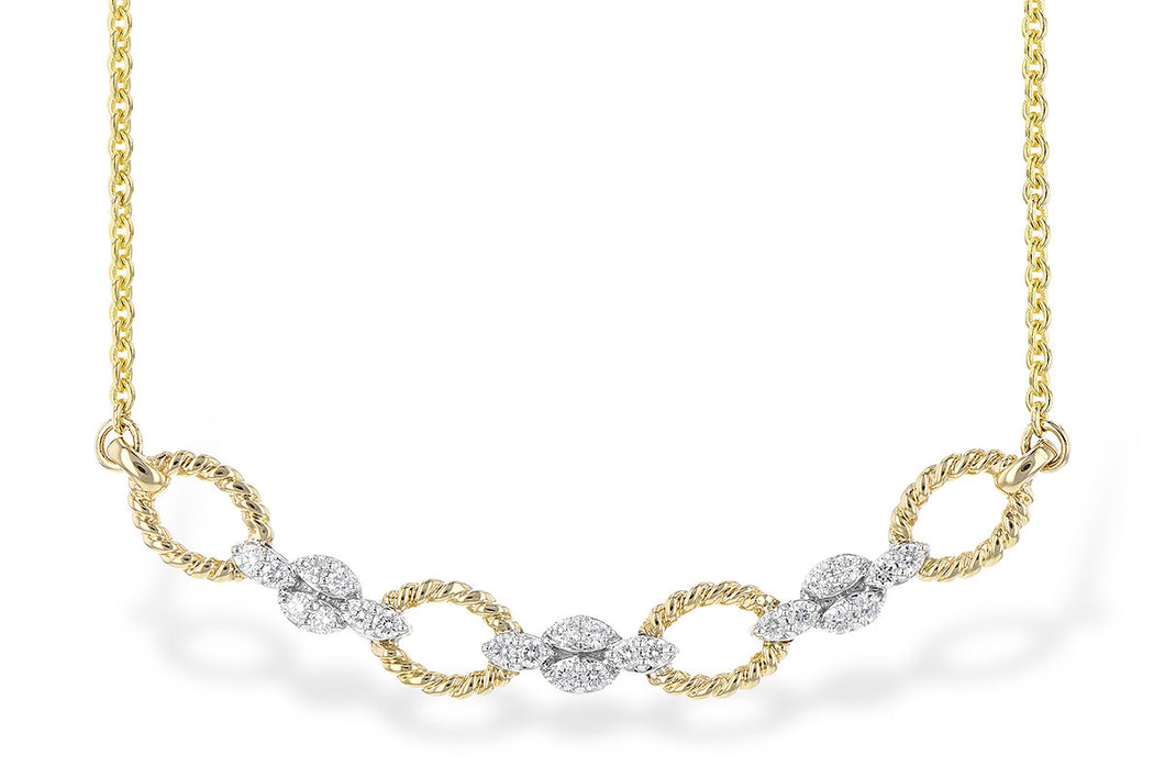 Ovals and Clusters Diamond Bar Necklace
