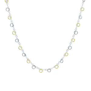 Silver and Yellow Gold Plate Imagination Necklace