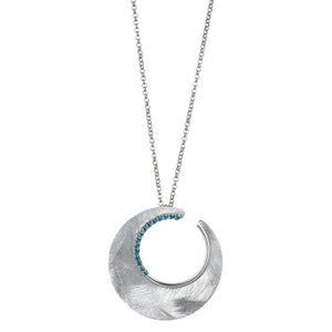 Silver and Blue Topaz Eclipse Necklace