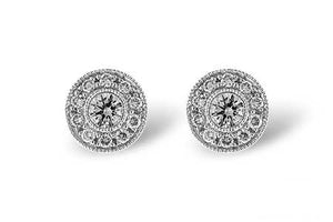 Art Deco Style Diamond Cluster Earrings 1/2 carat