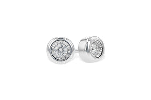 Bezel Diamond Earrings 1/10 Carat