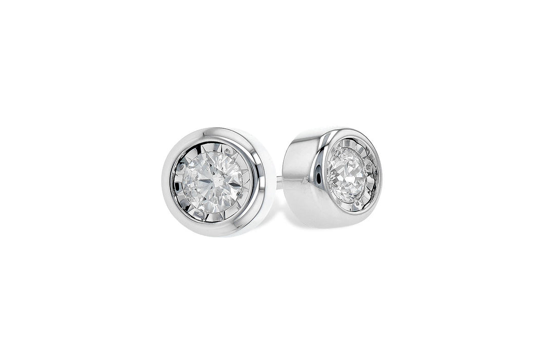 Bezel Diamond Earrings 1/4 Carat