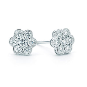 Diamond Flower Cluster Earrings 1/4 carat