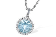 Load image into Gallery viewer, Aquamarine Halo Necklace
