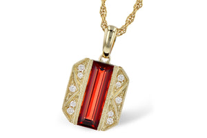 Art Deco Style Garnet and Diamond Necklace