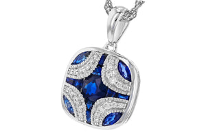 Sapphire and Diamond Art Deco Necklace