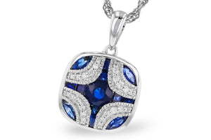 Sapphire and Diamond Art Deco Necklace