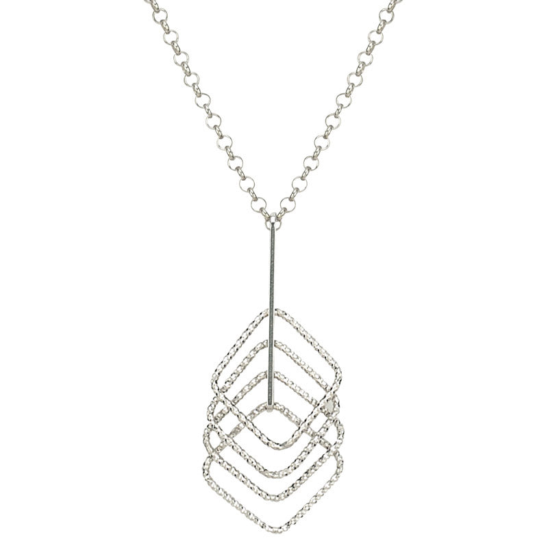 Silver Pathway Square Necklace