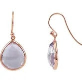 Rose Quartz Earrings - 16 x 14 mm